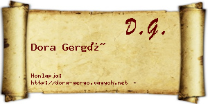 Dora Gergő névjegykártya
