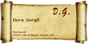 Dora Gergő névjegykártya